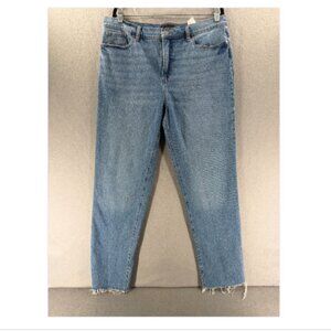 Banana Republic Slouch Straight Jeans Womens 32/14 Denim Medium Wash Frayed 90s